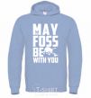 Men`s hoodie May the foss be with you sky-blue фото
