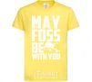 Kids T-shirt May the foss be with you cornsilk фото