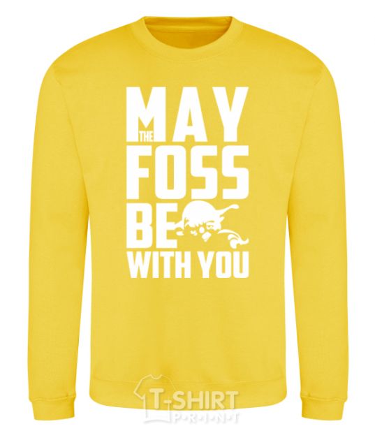 Sweatshirt May the foss be with you yellow фото