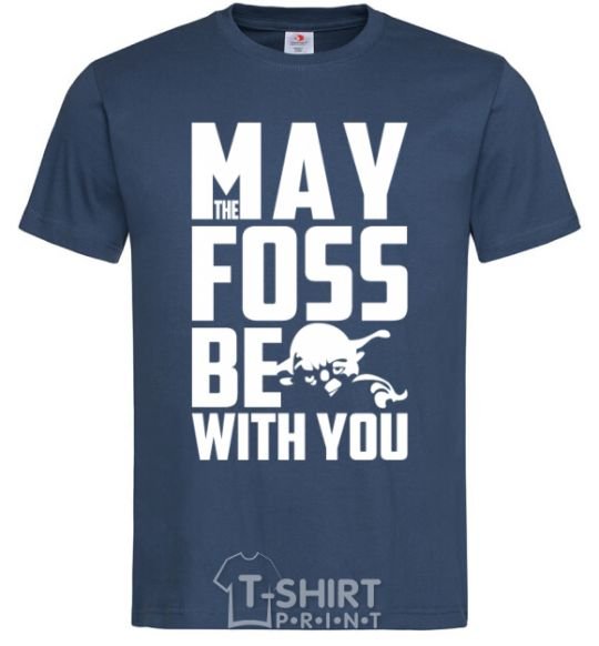 Мужская футболка May the foss be with you Темно-синий фото