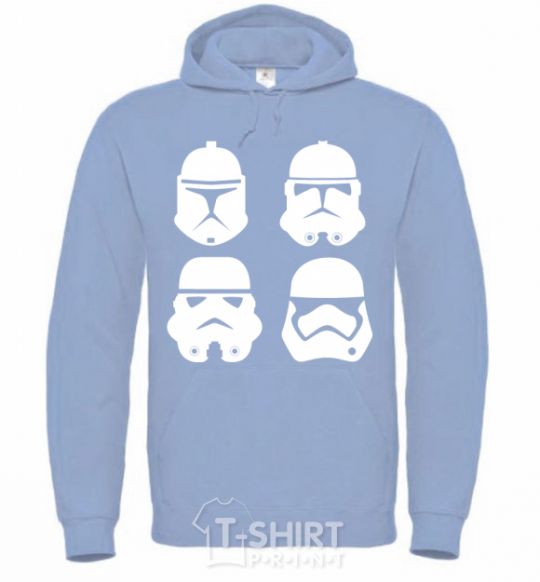 Men`s hoodie Stormtroopers evolution sky-blue фото