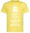 Men's T-Shirt Keep calm and search for the droids cornsilk фото