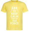 Мужская футболка Keep calm and use the force Лимонный фото