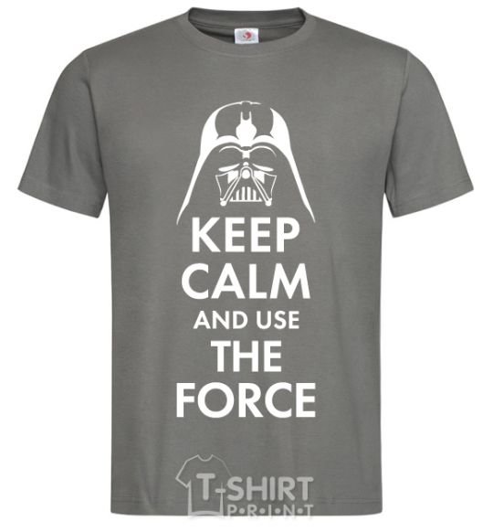 Мужская футболка Keep calm and use the force Графит фото