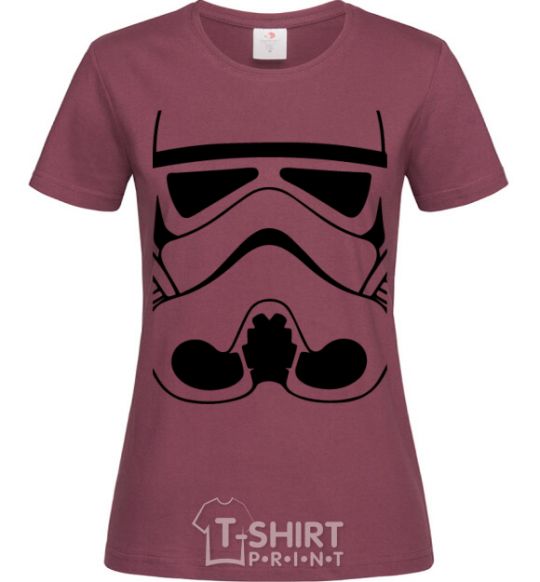 Women's T-shirt Stormtrooper face burgundy фото