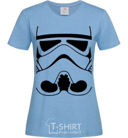 Women's T-shirt Stormtrooper face sky-blue фото