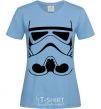Women's T-shirt Stormtrooper face sky-blue фото
