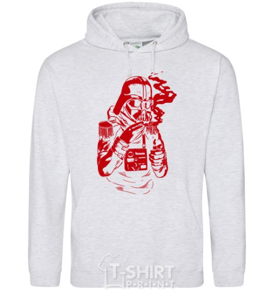 Men`s hoodie Darth's smoking sport-grey фото