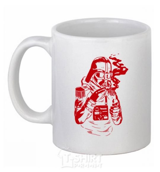 Ceramic mug Darth's smoking White фото