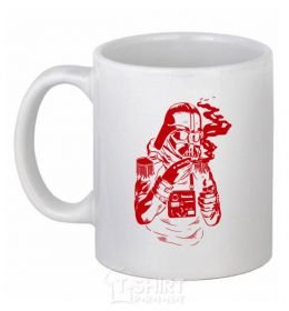 Ceramic mug Darth's smoking White фото