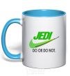Mug with a colored handle Jedi do or do not sky-blue фото