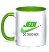 Mug with a colored handle Jedi do or do not kelly-green фото