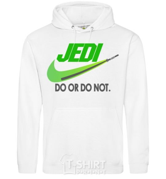 Мужская толстовка (худи) Jedi do or do not Белый фото