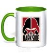 Mug with a colored handle Dark side kelly-green фото