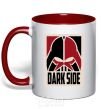 Mug with a colored handle Dark side red фото