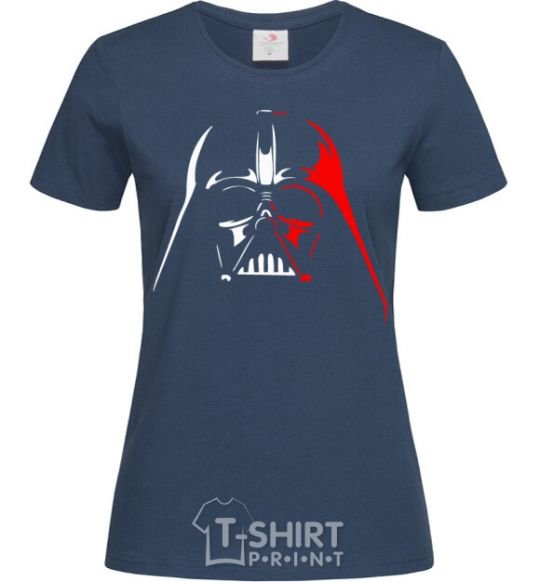 Women's T-shirt Darth Vader white and red navy-blue фото