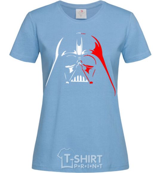 Women's T-shirt Darth Vader white and red sky-blue фото