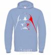 Men`s hoodie Darth Vader white and red sky-blue фото