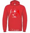 Men`s hoodie Darth Vader white and red bright-red фото