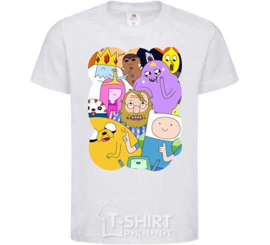 Kids T-shirt Adventure time heroes White фото