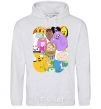 Men`s hoodie Adventure time heroes sport-grey фото