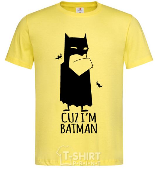 Men's T-Shirt Cuz i'm batman cornsilk фото