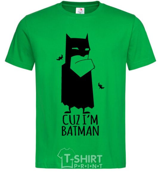 Мужская футболка Cuz i'm batman Зеленый фото