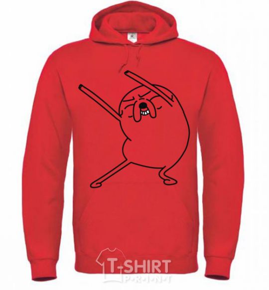 Men`s hoodie A very happy Jake bright-red фото