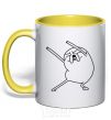 Mug with a colored handle A very happy Jake yellow фото