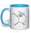 Mug with a colored handle A very happy Jake sky-blue фото