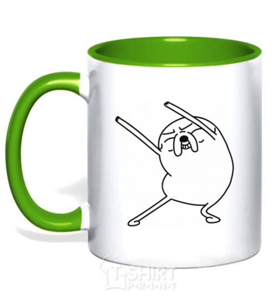 Mug with a colored handle A very happy Jake kelly-green фото