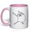 Mug with a colored handle A very happy Jake light-pink фото