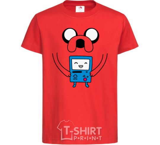 Kids T-shirt Jake and the calculator red фото
