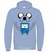 Men`s hoodie Jake and the calculator sky-blue фото