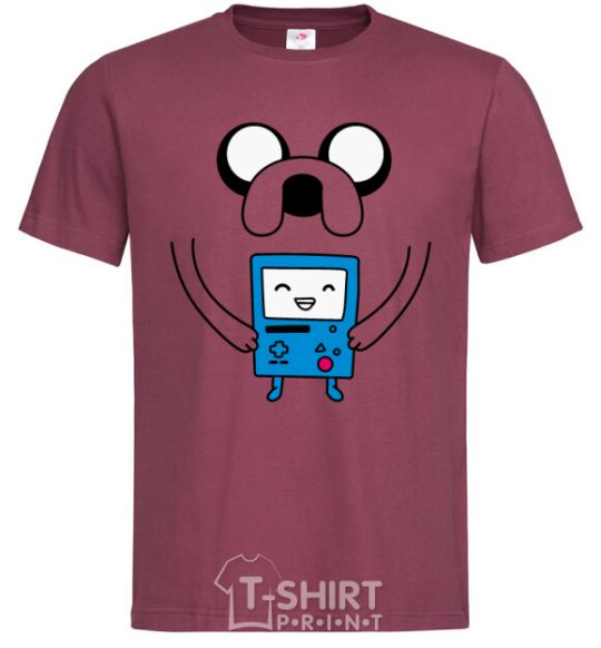 Men's T-Shirt Jake and the calculator burgundy фото