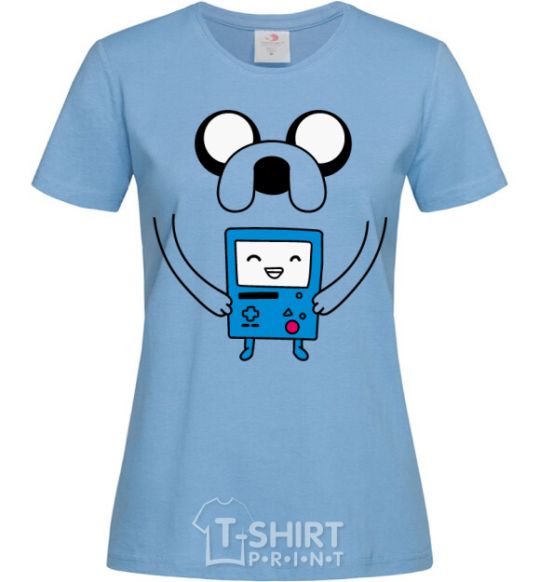 Women's T-shirt Jake and the calculator sky-blue фото