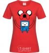 Women's T-shirt Jake and the calculator red фото