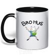 Mug with a colored handle Bro hug black фото