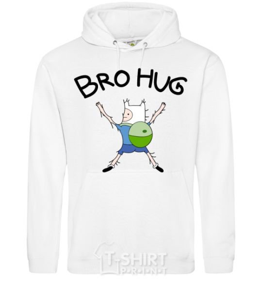 Men`s hoodie Bro hug White фото