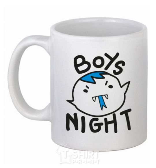 Чашка керамическая Boys night Белый фото