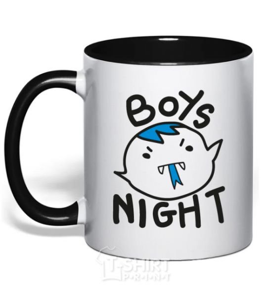 Mug with a colored handle Boys night black фото