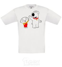 Kids T-shirt Family Guy Stewie and Brian White фото