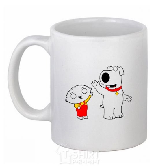 Ceramic mug Family Guy Stewie and Brian White фото
