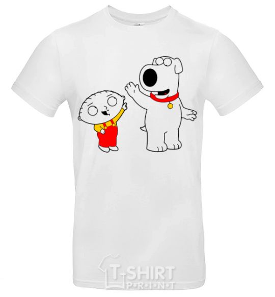 Men's T-Shirt Family Guy Stewie and Brian White фото
