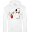Men`s hoodie Family Guy Stewie and Brian White фото