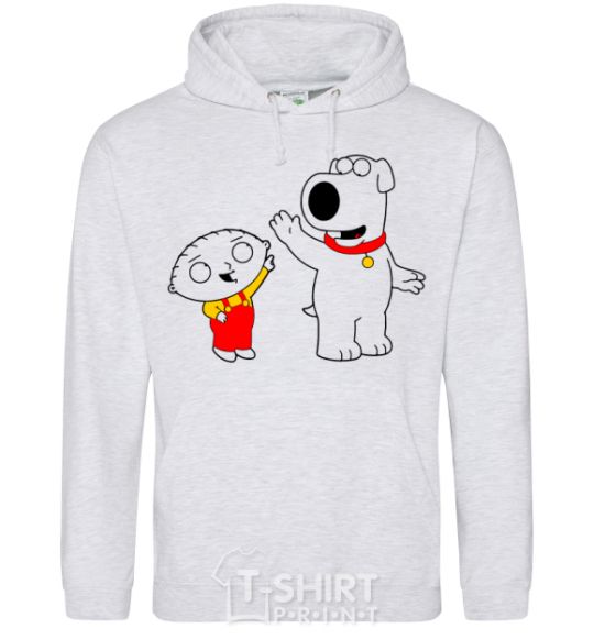 Men`s hoodie Family Guy Stewie and Brian sport-grey фото