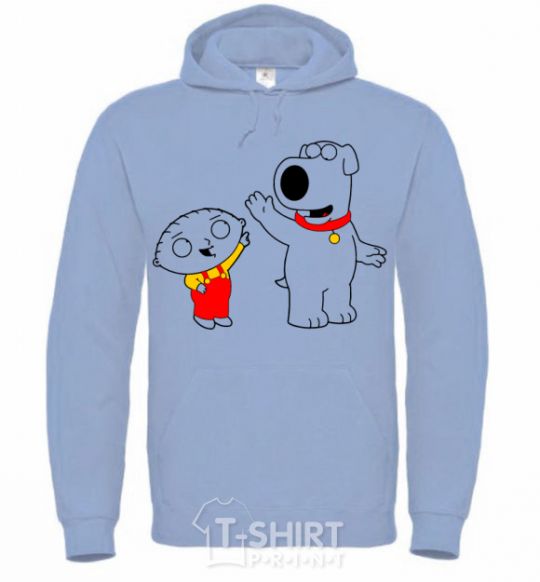 Men`s hoodie Family Guy Stewie and Brian sky-blue фото