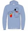 Men`s hoodie Family Guy Stewie and Brian sky-blue фото