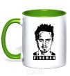 Mug with a colored handle Pinkman kelly-green фото