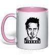 Mug with a colored handle Pinkman light-pink фото